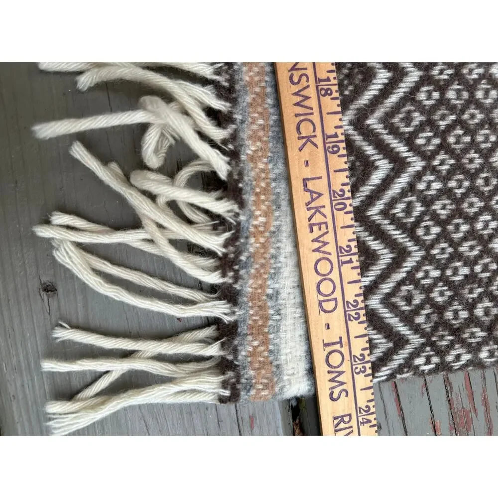 Vintage Faribo Stadium Wool Throw Lap Blanket Aztec Mesa Faribault Woolen Mill